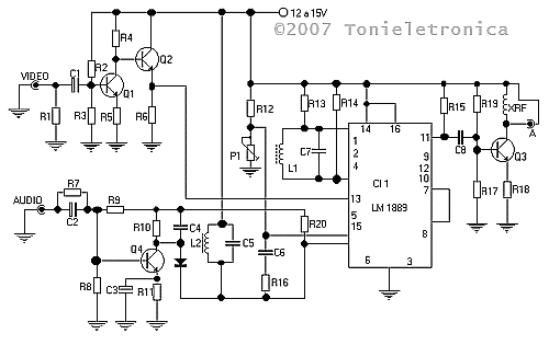 Circuit Schematic For The Tv Transmitter With Lm1889
